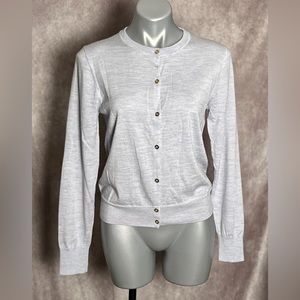 J. Crew Merino Wool Light Blue Cardigan Size Large Slim Fit